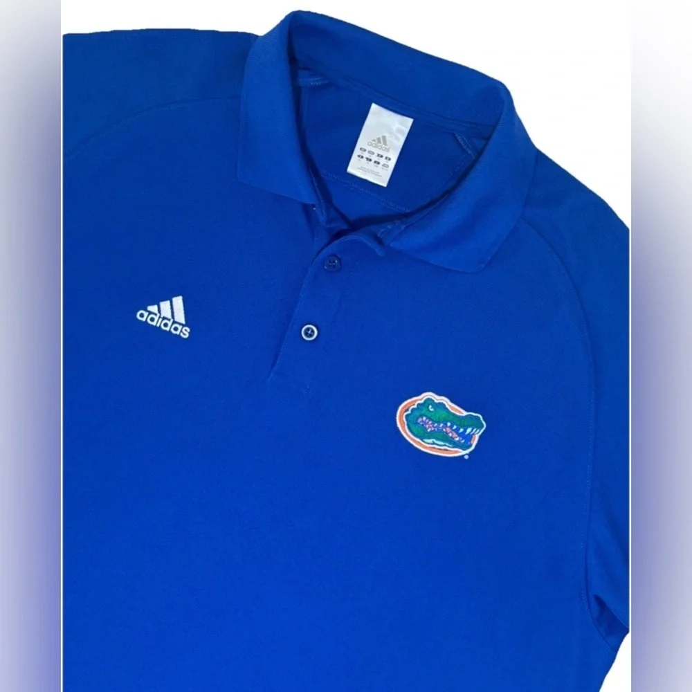Florida State University Gators Adidas Polo Shirt Mens Size XL Blue Embroidered